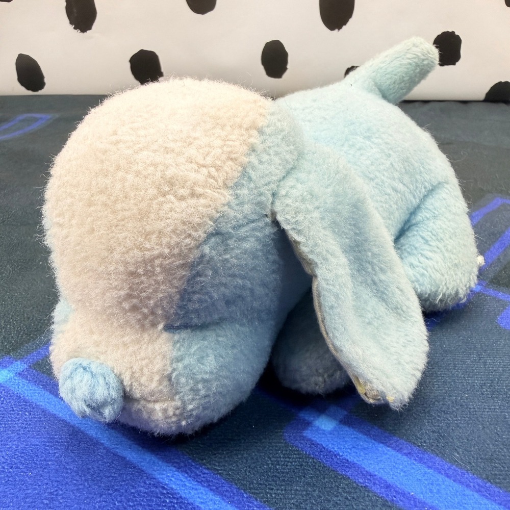 Vintage Bantam US Toys Blue Sleeping Puppy Dog Plush Wind Up Musical Baby Toy